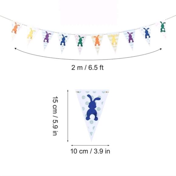 Colorful Easter Bunny Pull Flag - Picture 4 of 6